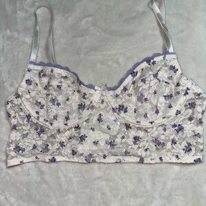 Forever 21 Purple and White Lace Top